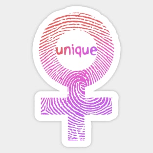 Unique Female Fingerprint Sticker